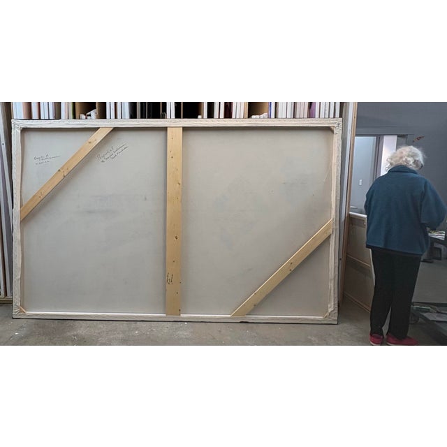 Black Large Impressive Abstract Painting in Acrylic by Marjorie Schlossman, 6 Ft. X 10 Ft. For Sale - Image 8 of 10