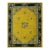 1920s Antique Gold Background Floral Art Deco Knotted Wool Chinese Peking Rug For Sale