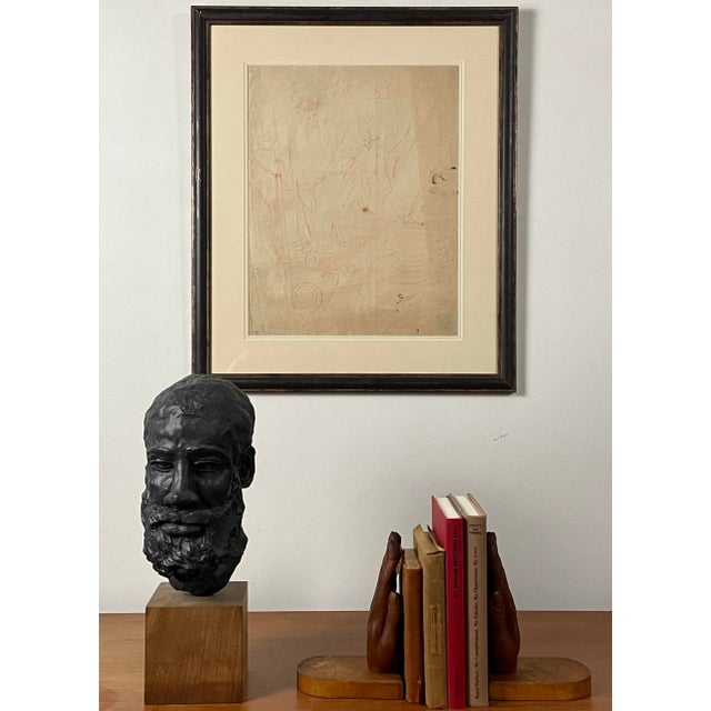 Stanley Spencer (English, 1891- 1959) - Figurative Sketch Drawing on Paper, Framed (Pencil on paper). Red pencil sketches...