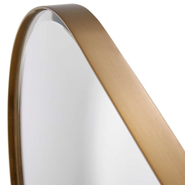 Crate & Barrel Edge Small Brass Capsule Wall Mirror For Sale - Image 4 of 5