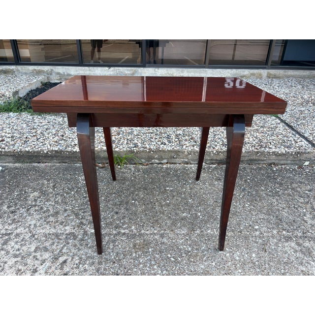 French Art Deco Game Table. Offered is a versatile French Art Deco game table, card table, sofa table or side table. This...