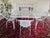 An MCM Wrought Iron Radar Chair and Table Set, attributed to Mario Tempestini by Santorini. The 5 piece set includes 4...