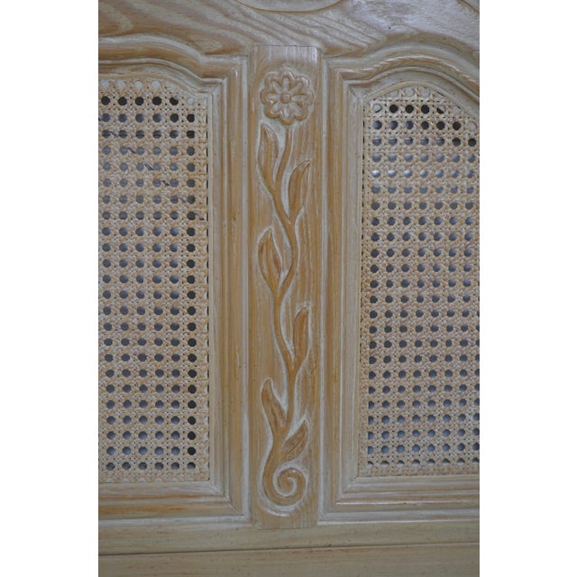 Wood Drexel Cabernet Blanc Cane Back Queen Headboard For Sale - Image 7 of 12
