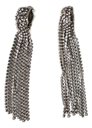 Rhinestone Dangle Duster Earrings, Long, Pair
