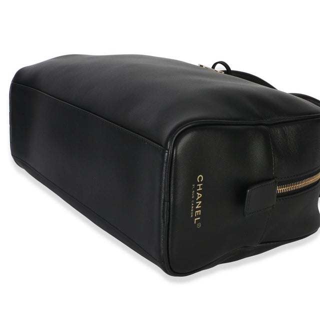 Animal Skin 26P Black Calfskin Large Bowling Bag For Sale - Image 7 of 8