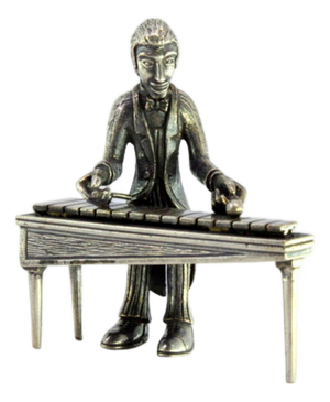 Silver Figure of Musician Playing the Xylophone
