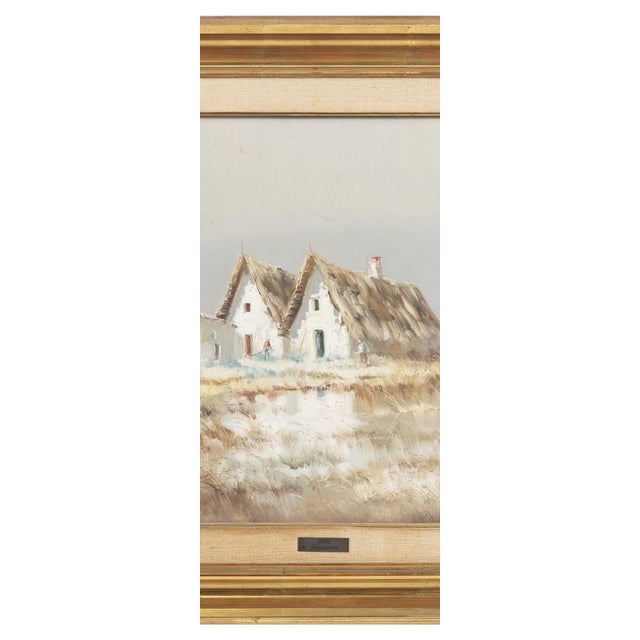 Textile Luciano Araez, Levantine Landscape, Oil on Canvas, Framed For Sale - Image 7 of 8