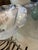 Metal Scalloped Edge Lucite and Silver Finish Round Side Table For Sale - Image 7 of 9
