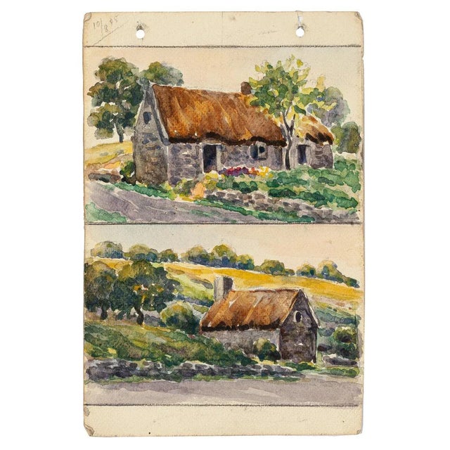 Rural Cottage is an original painting in watercolor by an anonymous French artist of the XX century. The state of...