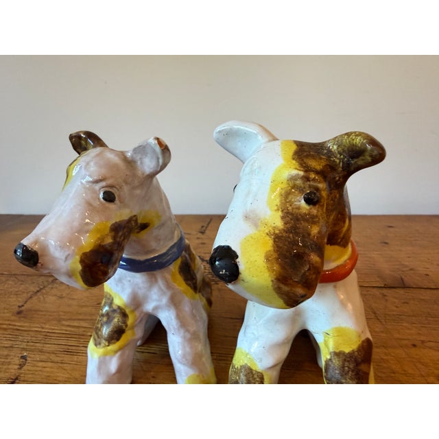 Mid 20th Century Vintage Pair of H. Mária Ráhmer Ceramic Sculptures of Terrier Dogs For Sale - Image 5 of 15