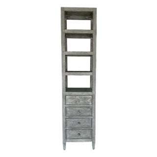 Made Goods Organic Modern Gray Mango Wood Allesandro Tall Cabinet For Sale