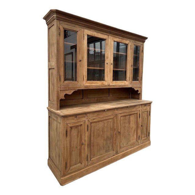 Large Country Style Oak Cabinet For Sale