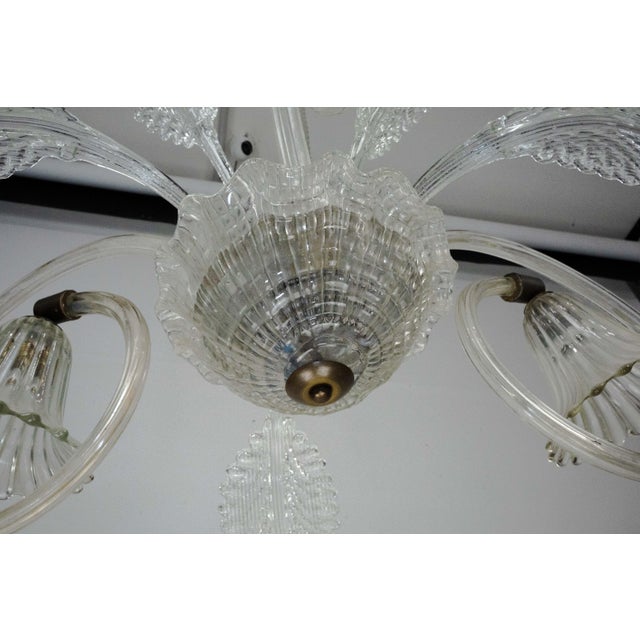 Art Deco Murano Glass Three-Arm Chandelier, Italy, 1940s For Sale - Image 12 of 15