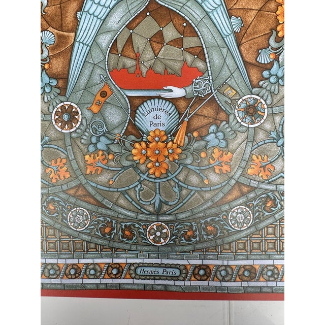 Art Deco Vintage Framed Authentic Original Hermès Art Advertisement Lithograph Featuring Hermès Scarf For Sale - Image 3 of 7