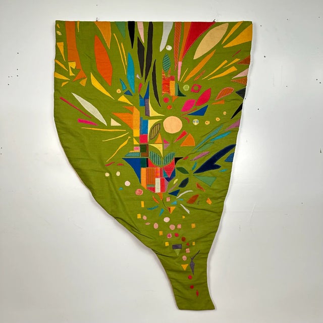 1960s Studio Made Kristina Friberg Fiber Art Tapestry “Joy” For Sale - Image 9 of 12