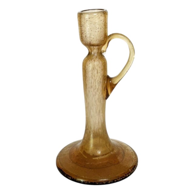 Bubble Glass Candleholder, France, 20th Century For Sale