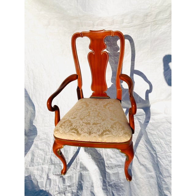 80's Kindel Furniture Queen Anne Style Arm Chair For Sale - Image 13 of 13