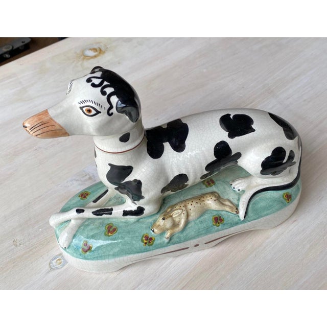 1990s Black and White Staffordshire-Style Dog For Sale In Chicago - Image 6 of 6