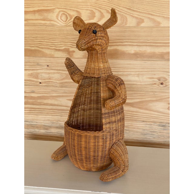 Vintage Boho Wicker Kangaroo Basket Chairish