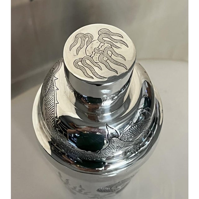 Sterling Silver Dragon Cocktail Shaker, 1900s For Sale - Image 3 of 14