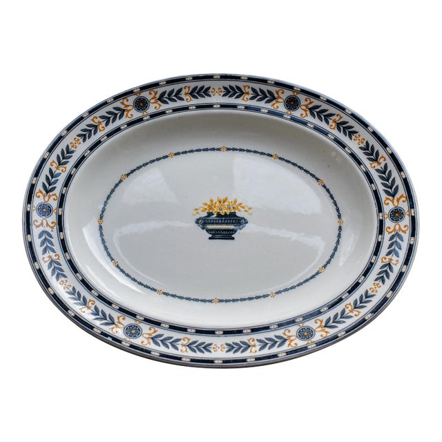 12" Oval Serving Platter the Etruria (Black Laurel) by Wedgwood For Sale