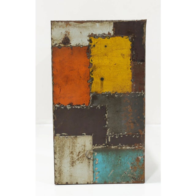 Late 20th Century Reclaimed Aluminum Patchwork Console From the Jim Carrey Collection For Sale - Image 4 of 12
