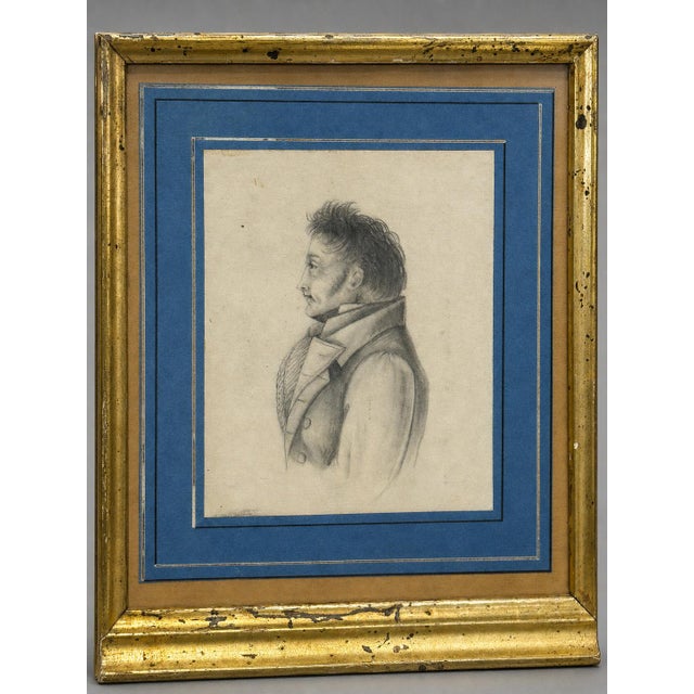 Early 19th Century British Regency Profile Portrait Pencil Drawing of a Gentleman, Circa 1820–1835 For Sale - Image 5 of 6