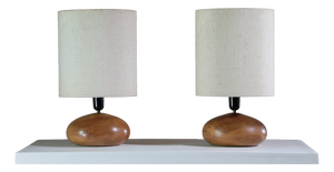 Galets Lamps in Walnut by Marc Pascal, 1970, Set of 2