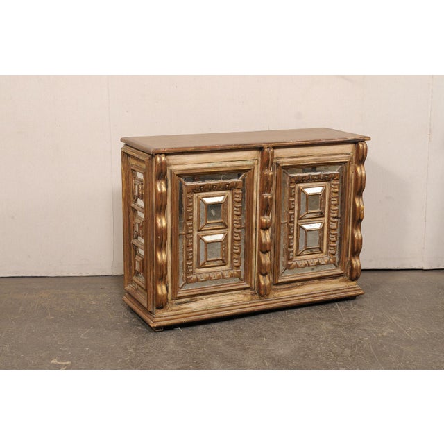 Mid 20th Century Spanish Giltwood & Mirrored Console Cabinet For Sale In Atlanta - Image 6 of 15