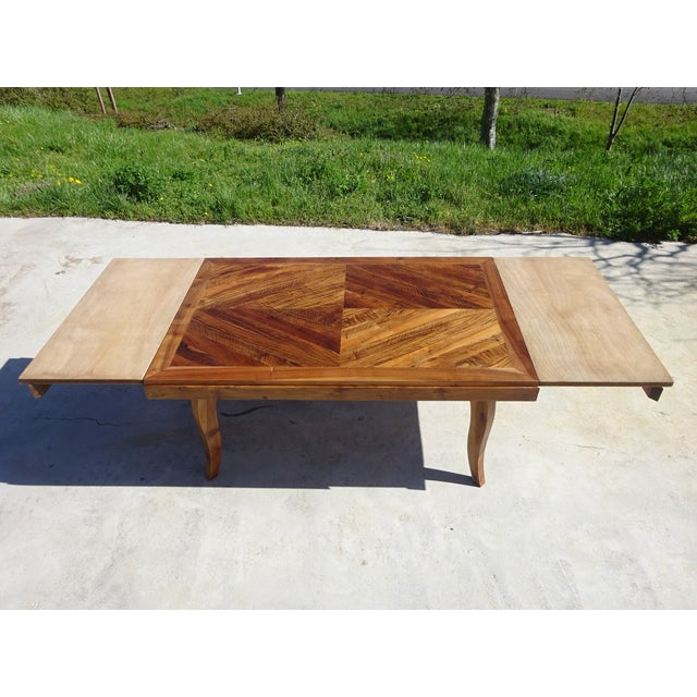 Brown Walnut Extendable Dining Table, 1950s For Sale - Image 8 of 18
