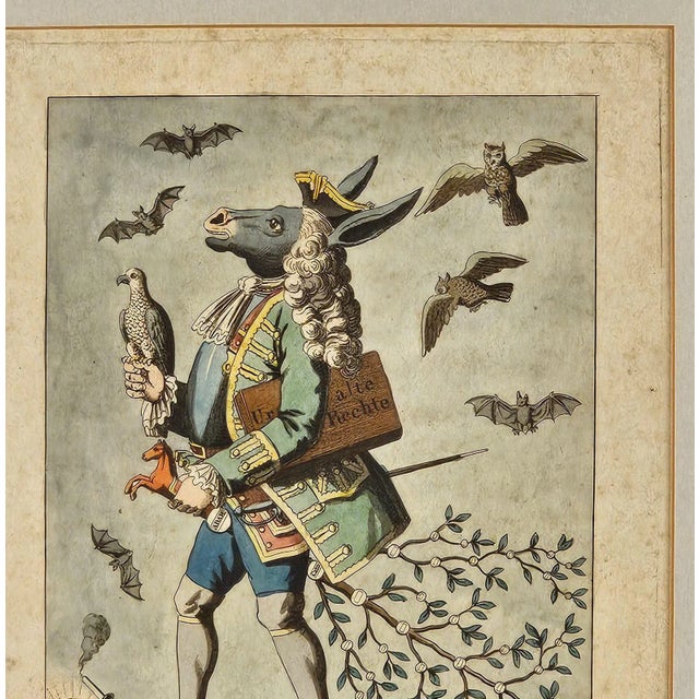 Traditional Early 19th Century German Political Cartoon "Against the Times" For Sale - Image 3 of 4