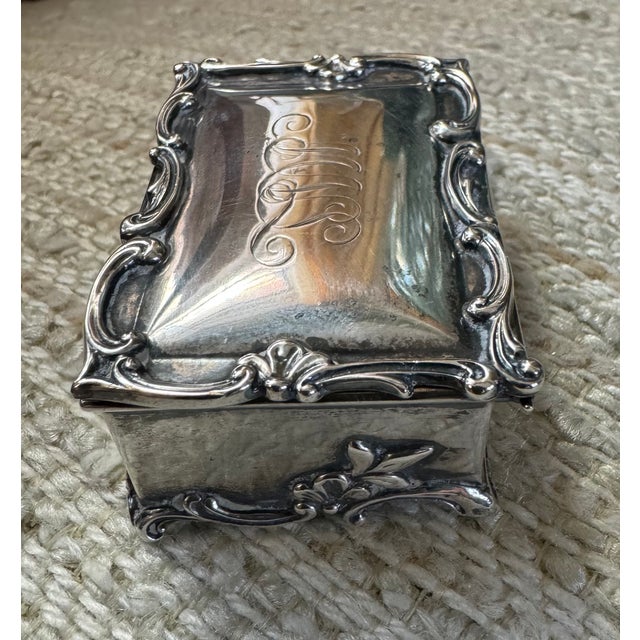 Gorham Antique Gorham Sterling Silver Desk Top Double Postage Stamp Box For Sale - Image 4 of 8