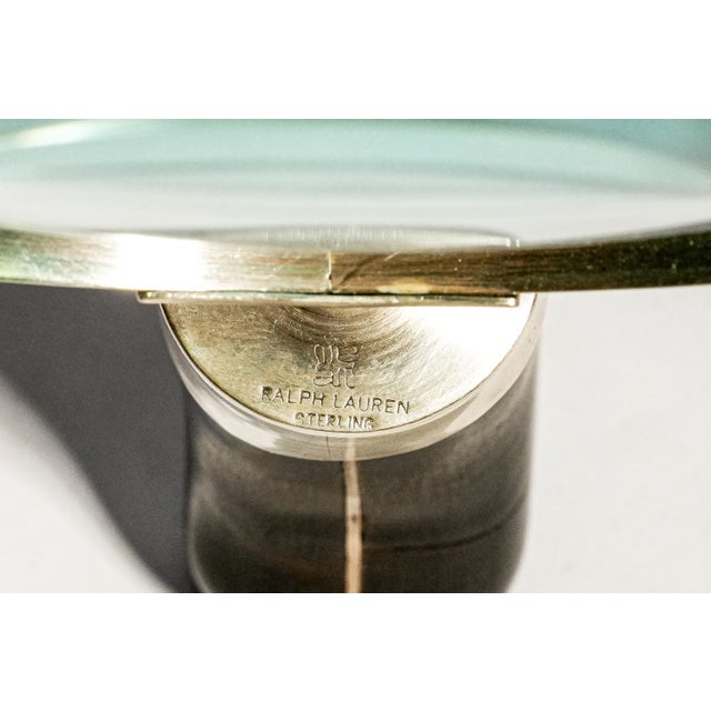 1990s Rare Vintage Ralph Lauren Home Sterling Silver Wood Magnifying Glass Luxury Desk Accessory Home Office Decor For Sale - Image 5 of 13