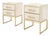 Ivory Murano Glass and Polished Brass Two-Drawer Nightstands from Justfurnituress SRL, Set of 2 For Sale