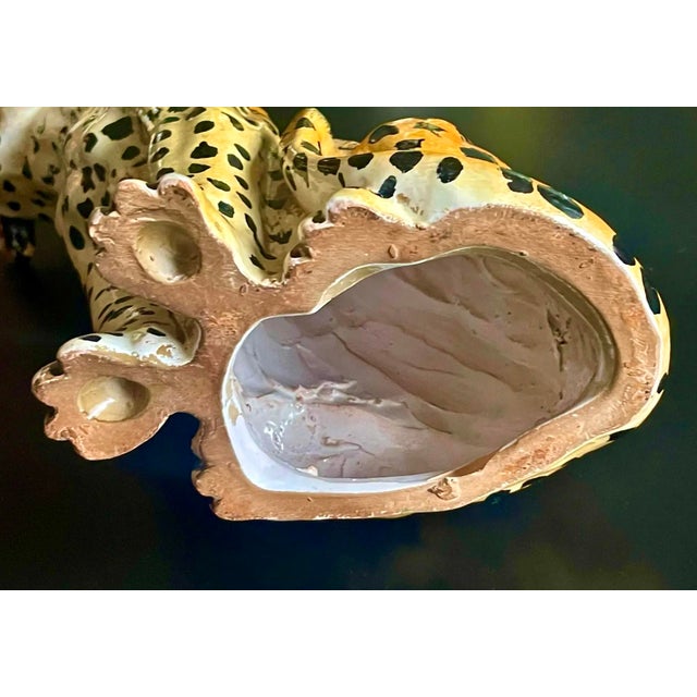 Tan Hollywood Regency Italian Terracotta Leopards, a Pair For Sale - Image 8 of 8