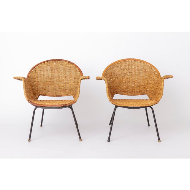 Set of 3 Vintage Basket Lounge Chairs, attributed to Gianfranco Legler for Basket, Switzerland, 1950s Beautiful and iconic...