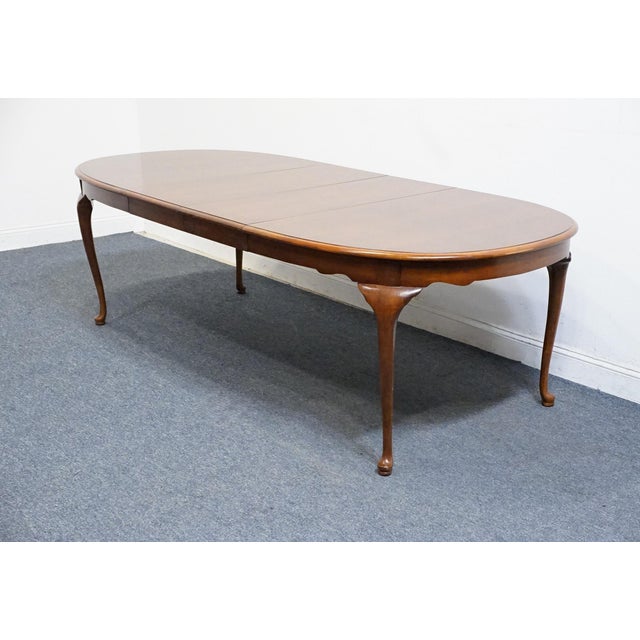 Traditional Stanley Furniture Solid Cherry Traditional Style 98" Oval Dining Table 6111-32 For Sale - Image 3 of 11
