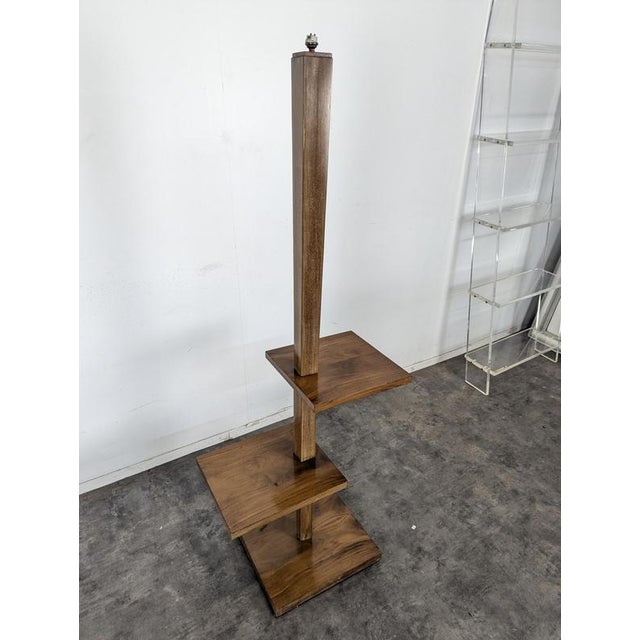 Modernist Wooden Floor Lamp with Shelves, 1950s, in Very Good conditions. Designed 1950 to 1959 Up to 250V (Europe/UK...