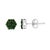 Contemporary .925 Sterling Silver 4.0 Cttw Prong Set Round-Cut Treated Green Diamond Floral Cluster Stud Earring, A Pair For Sale - Image 3 of 6