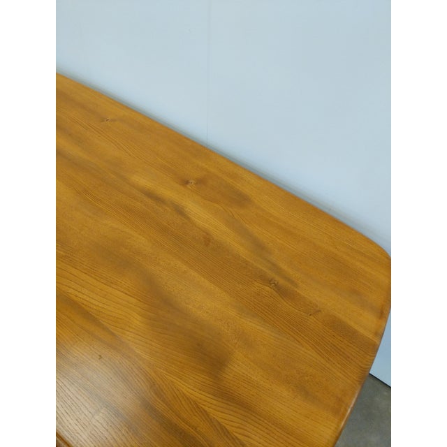 1960s Vintage Attributed to Ercol Mid Century Modern Plank Dining Table For Sale - Image 5 of 8