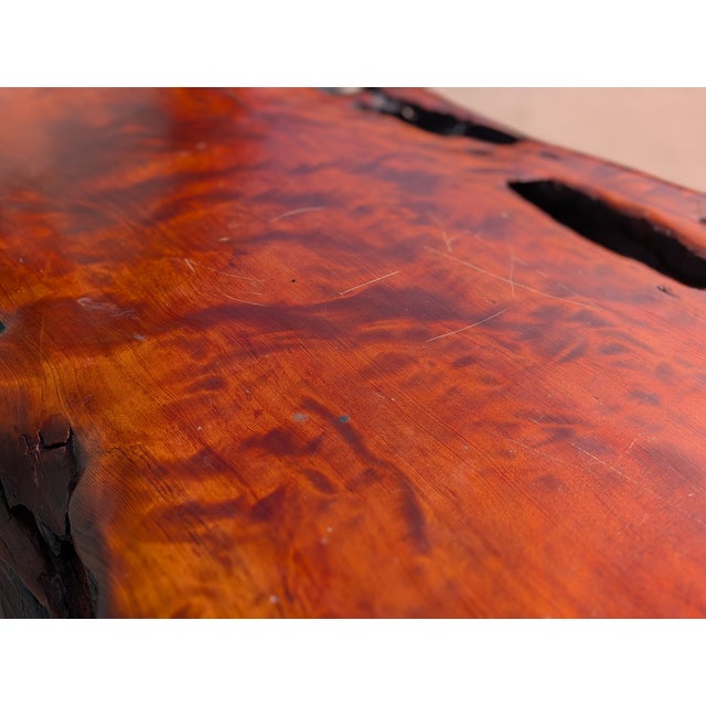 Vintage Monumental Live Edge Redwood Coffee Table, C1980s For Sale - Image 13 of 18