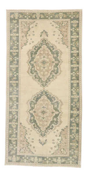 Vintage Turkish Oushak Runner Rug , 05'01 X 10'04