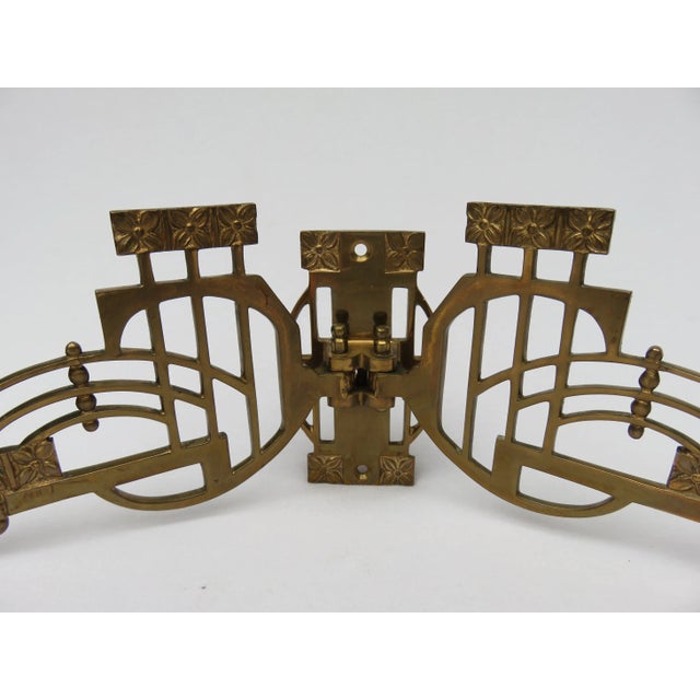 Art Nouveau Brass Piano Candleholders, Set of 2 For Sale - Image 9 of 16