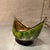 Green Gold Kashkul Sufi Dervish Begging Bowl Paper Mache Modern For Sale - Image 4 of 13