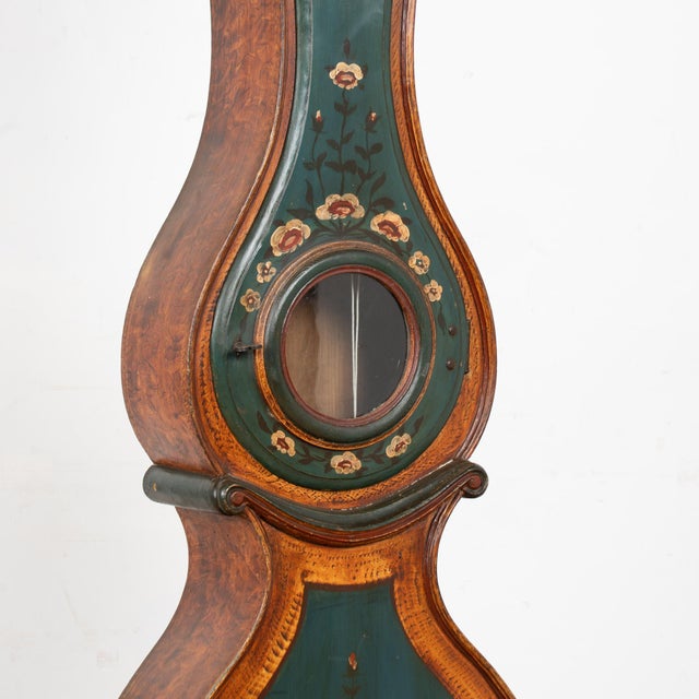 19th Century Hand Painted Swedish Mora Grandfather Clock For Sale - Image 6 of 14