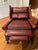 Burgundy 1990s Craftwork Guild Burgundy Leather Wingback Armchair With Nailhead Trim For Sale - Image 8 of 10
