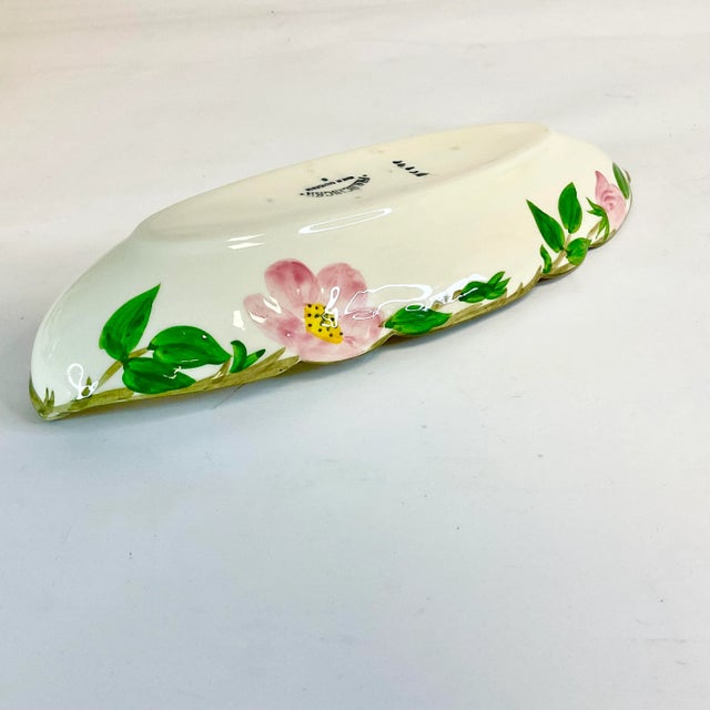 Franciscan China Mid-Century Americana Boho Chic Franciscan Desert Rose Gondola Olive Relish Serving Bowl For Sale - Image 4 of 8