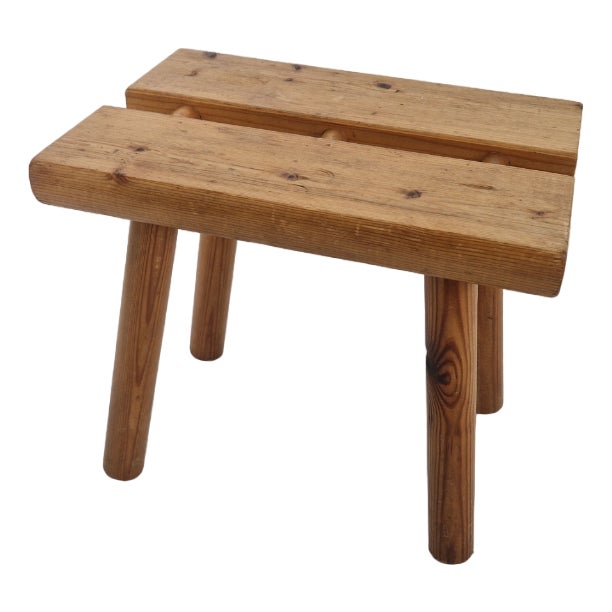 Mid-Century Finnish Pine Wooden Sauna Stool, 1960s For Sale