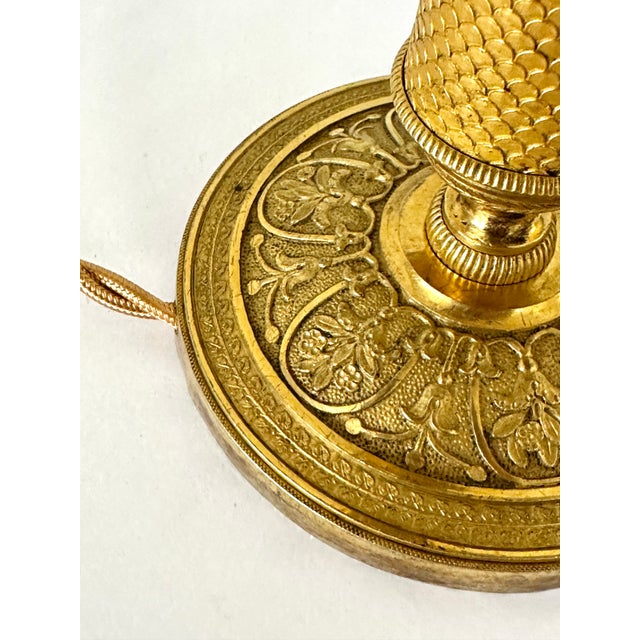 Early 19th Century Single Empire Gilt Bronze Period Candlestick as Lamp For Sale - Image 15 of 18