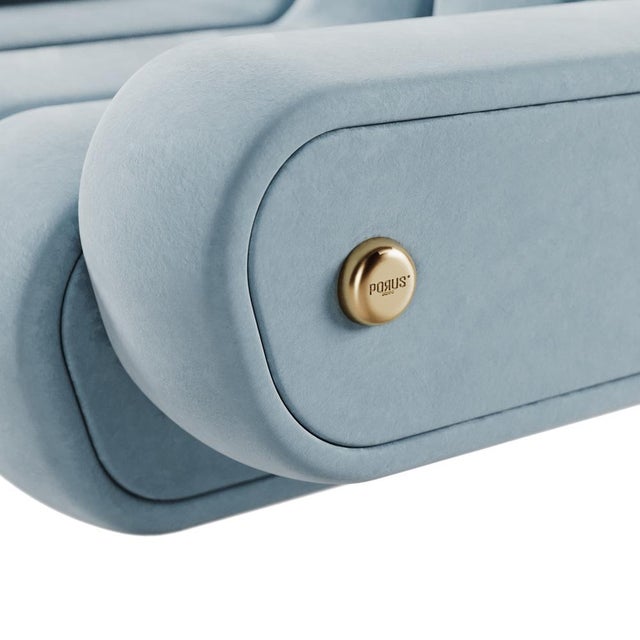 Blue Dakota Armchair by Porus Studio For Sale - Image 8 of 18
